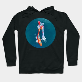 Through the Currents, Koi Fish Illustration Hoodie